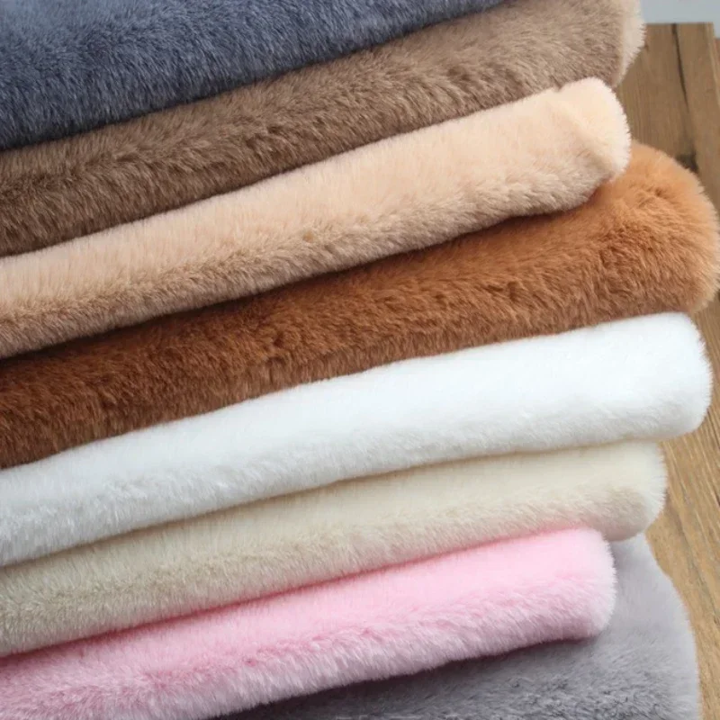 Imitation Otter Rabbit Hair Fur Fabric Leopard Print Plush Clothing Toys Scarves Bags Carpets DIY Interior Decoration Fabric - Image 6