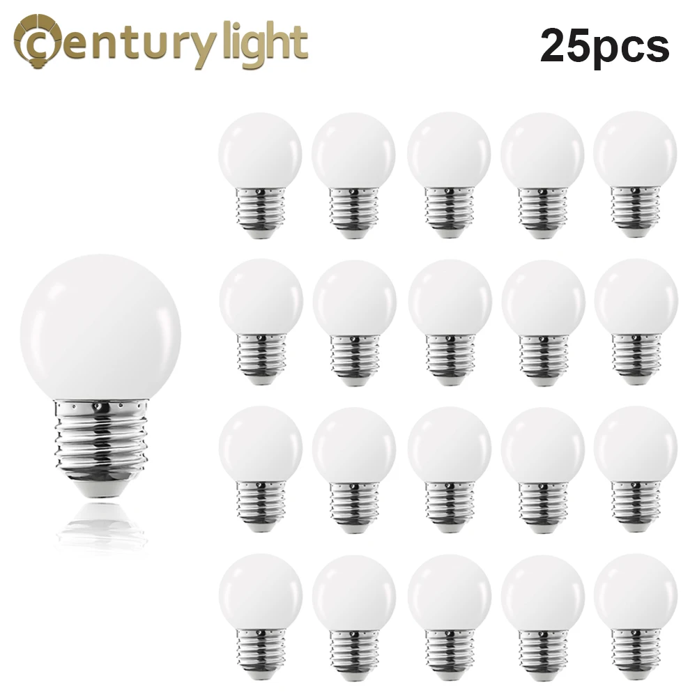 

Led Bulb Plastic Milky Globe G45 Warm White E27 220V 110V String Light Bulb 1W 2W 3W Garden Party Cheap Ball Lamps Wedding Decor