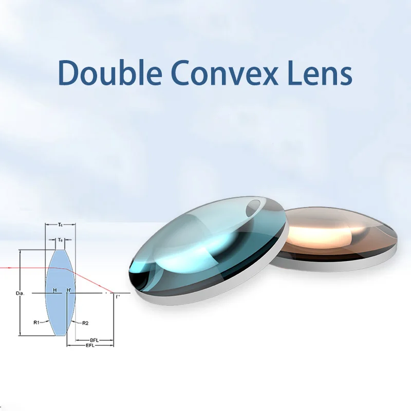 BiConvex Lens Hot Selling Optical Glass Diameter 30mm Focal Length 50mmK9 Magnifying Glass Physics Experiment Equipment