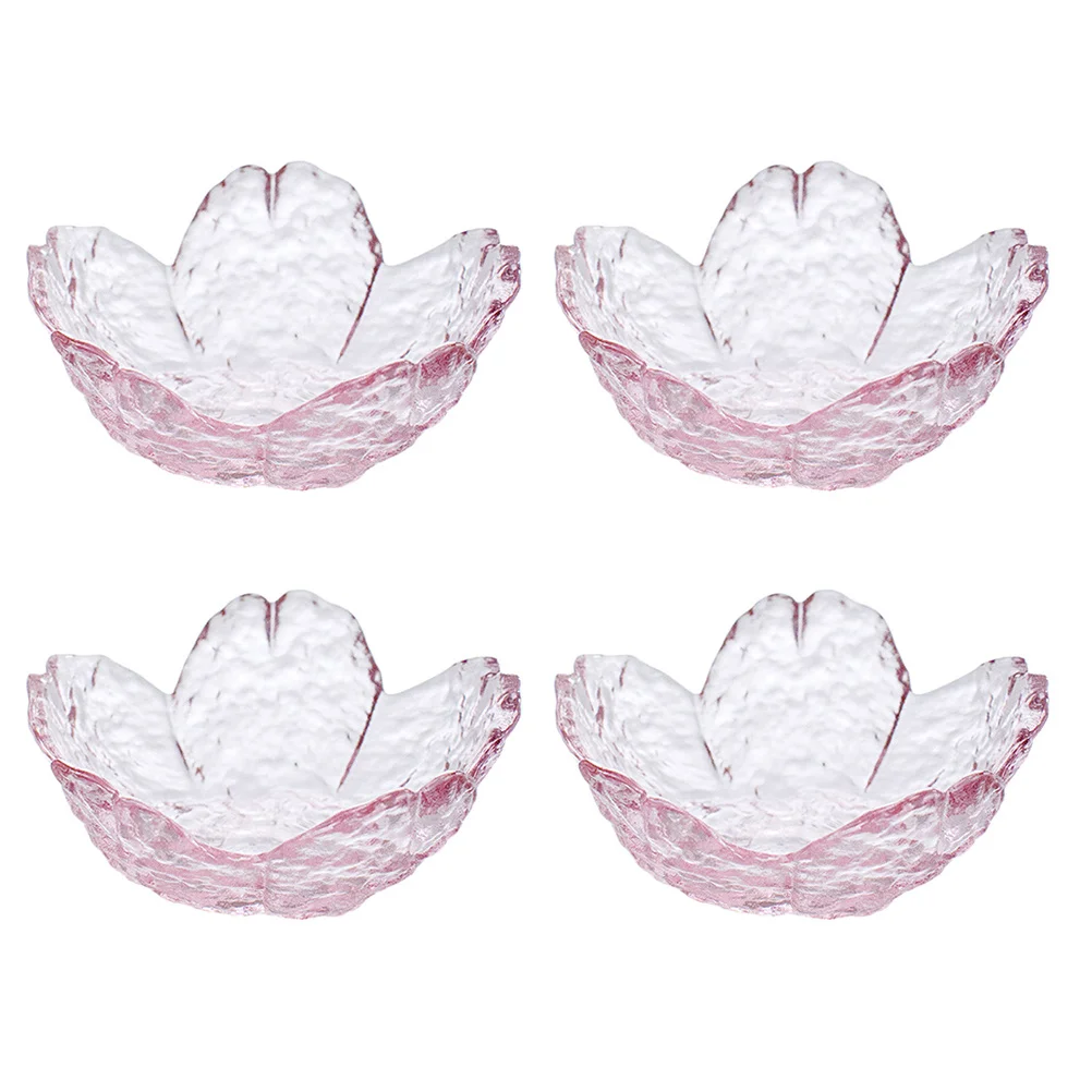 

4 Pcs Salad Saucer Small Appetizer Dish Glass Dessert Plates Japanese Tableware