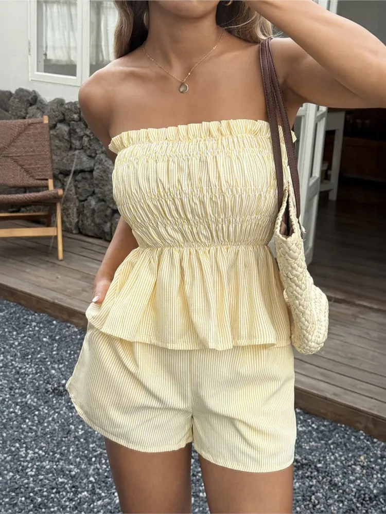 

Повседневный простой топ-шорты, костюм для женщин, летняя мода, элегантный повседневный офисный праздничный костюм из двух предметов для женщин