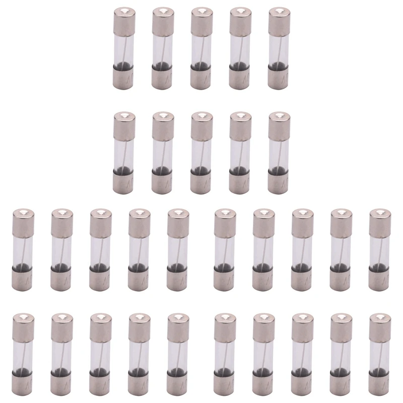 30 Pcs 250V 10Amp Slow Blow Time Delay Glass Fuses Tubes 5Mm X 20Mm