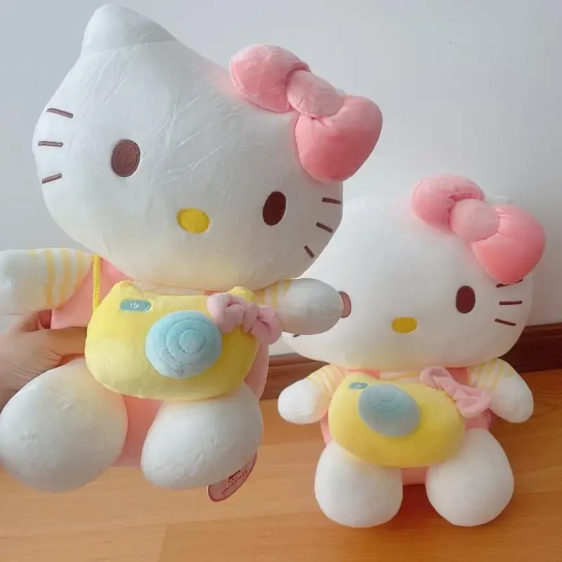 33cm Hello Kitty Plush Toy Cartoon Sanrio Anime Kawaii Accessories Pillow Room Decoration Ornament Toy for Girls Christmas Gift