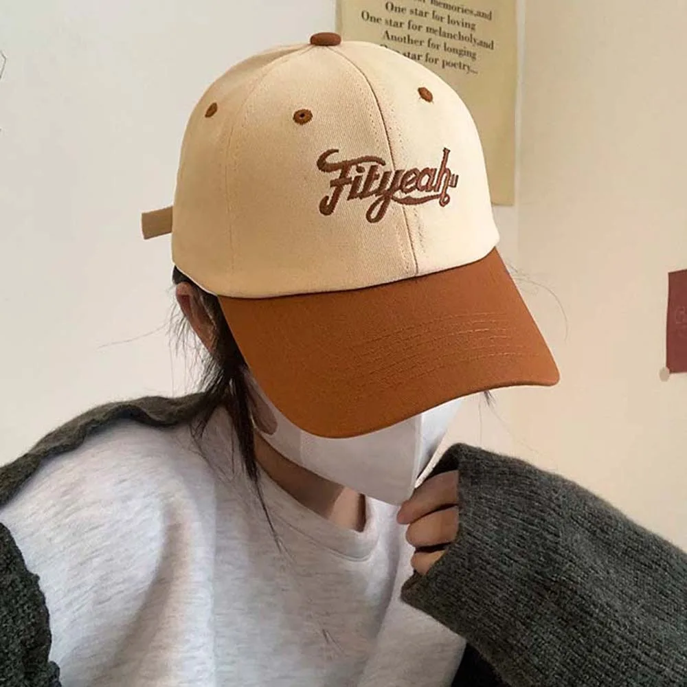 

Adjustable Letter Embroidery Baseball Cap Korean Style Hip-hop Unisex Peaked Cap Cotton Versatile Summer Sunshade Hats Sports