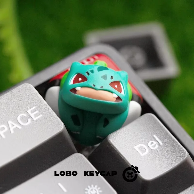 Lobo Keycap Cartoon Character Single Custom Artisan Keycap Bulbasaur Squirtle Cute Anime Mechanical Keyboard Decor Kawaii Gift view 3