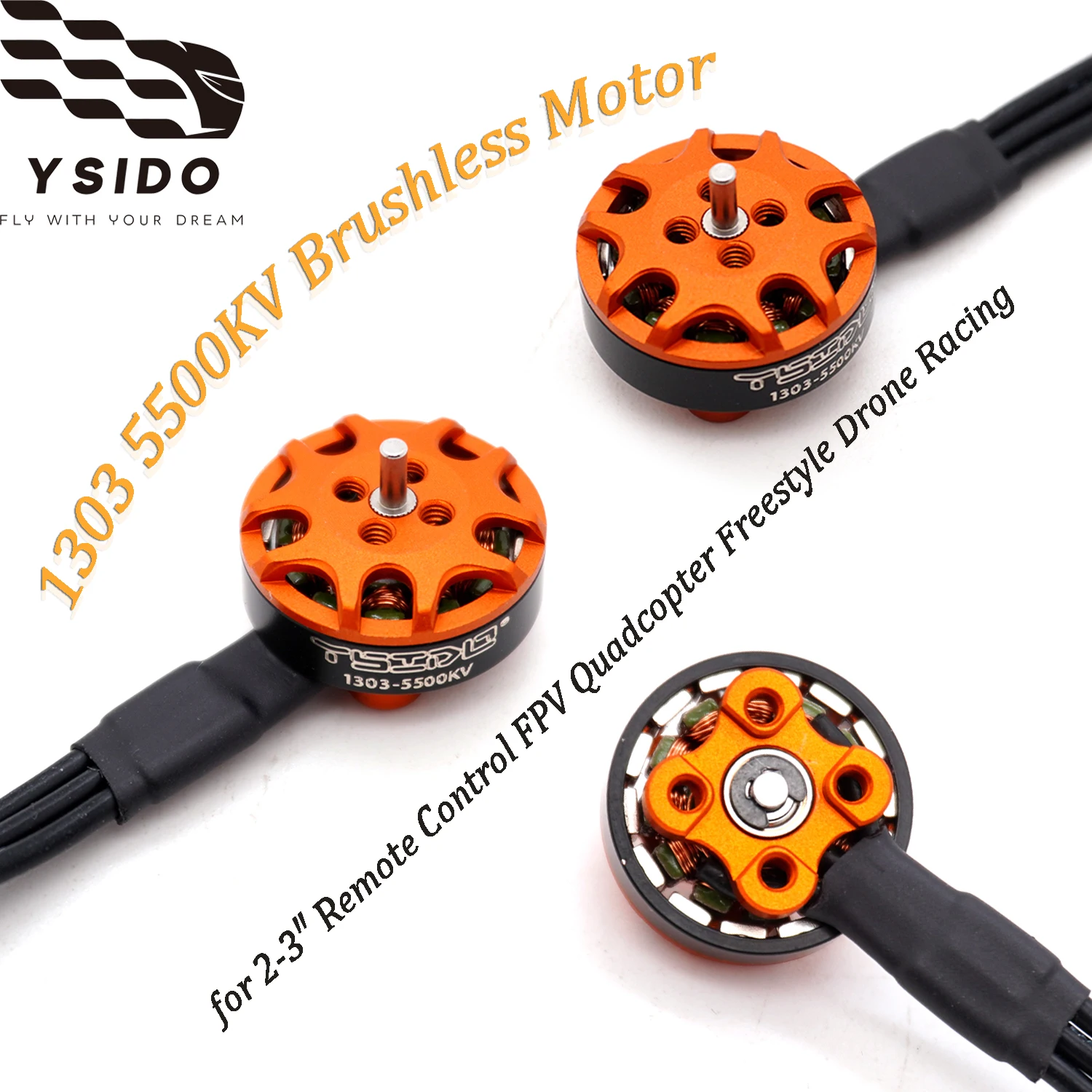 

YSIDO 4pcs RC FPV Drone Motor 1303 5500KV Brushless Motor for 2-3″ Cinewhoop Remote Control FPV Quadcopter Freestyle Drone Parts