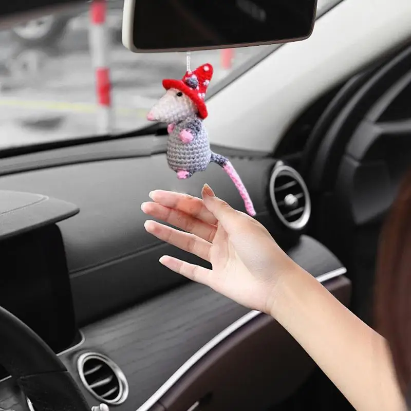 Cute Mice Car Decoration Acrylic Rearview Mirrors Accessories Vivid Colors Car Charm For Family Friends Colleagues Birthday