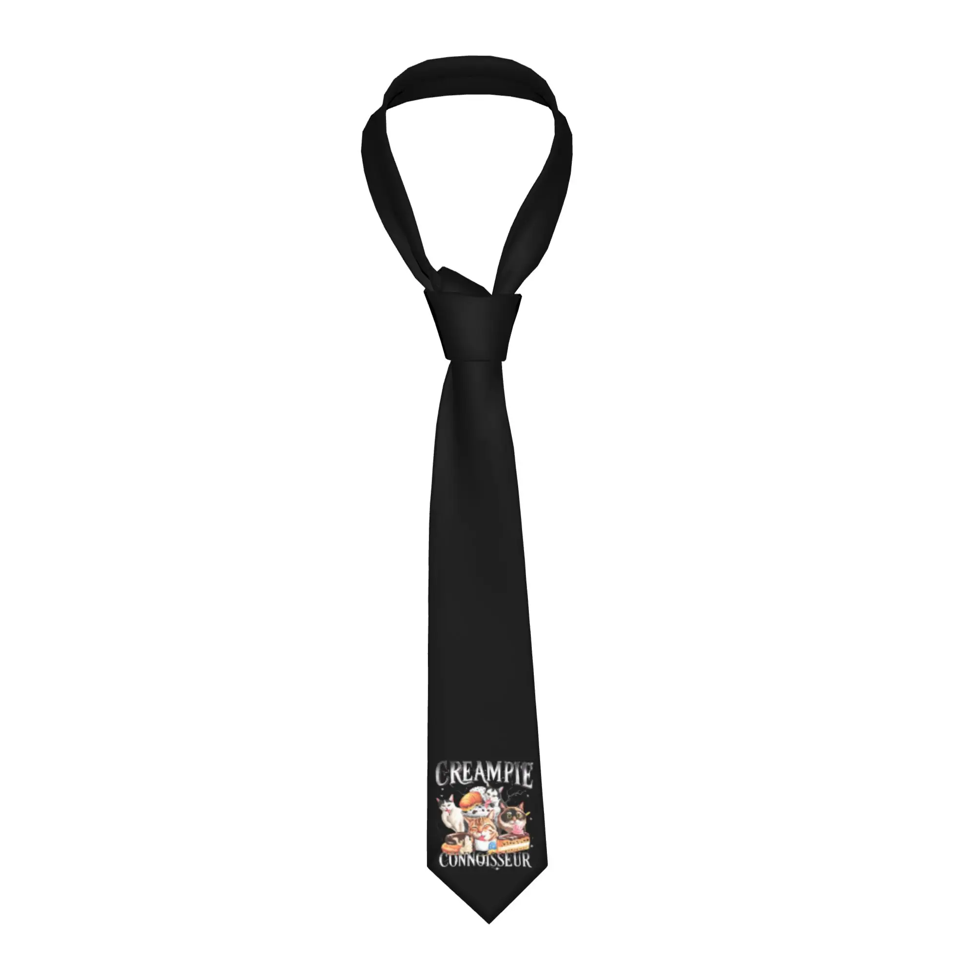 Funny Offensive Creampie Enthusiast  Cat  Neck Tie Men Fashion  Silk Business Necktie