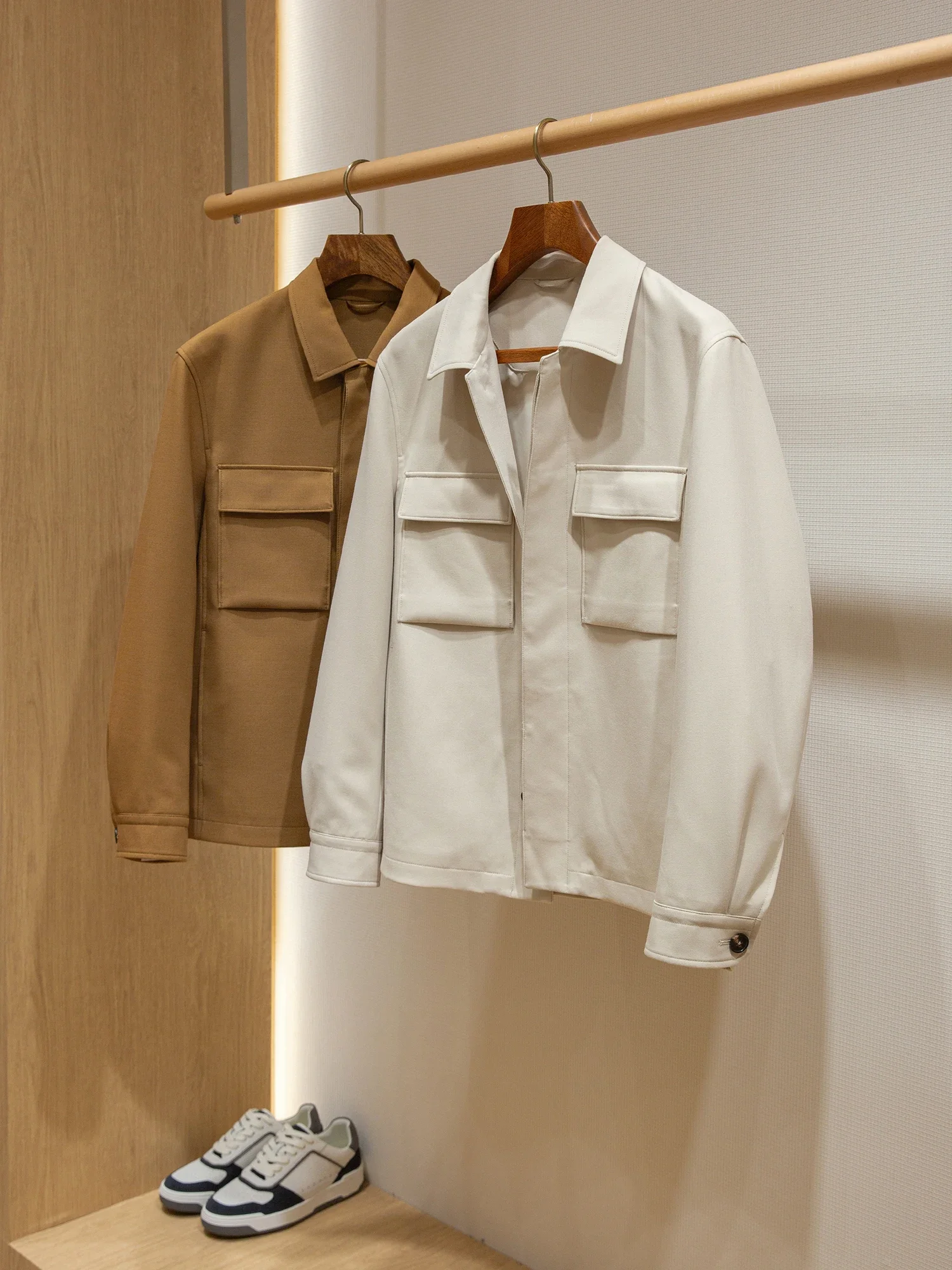 

ZZ lyocell tencel wool blended casual thin shirt jacket