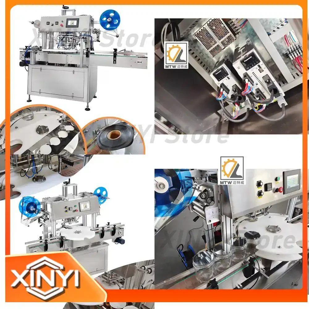 MTW Automatic Paper Cup Pet Bottle Rotary Aluminum Foil Heat Sealing Machine for Packaging Equipment for Food Packaging