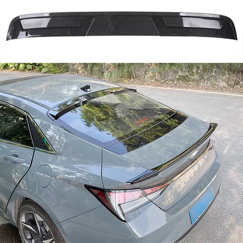 

Para hyundai elantra avante cn7 2020 2021 abs modificado telhado spoiler preto estilo original sem perfuração exterior peças de