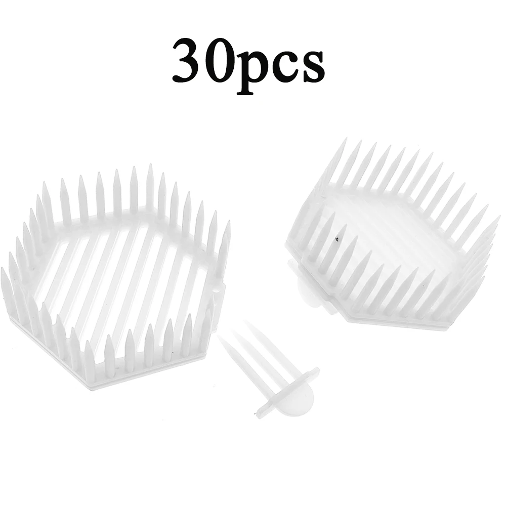 

30PCS Queen Hexagonal Needle Intruduction Cages Press In Against Comb Isolation On Honeycomb Inspection Catcher Apiculture Tools