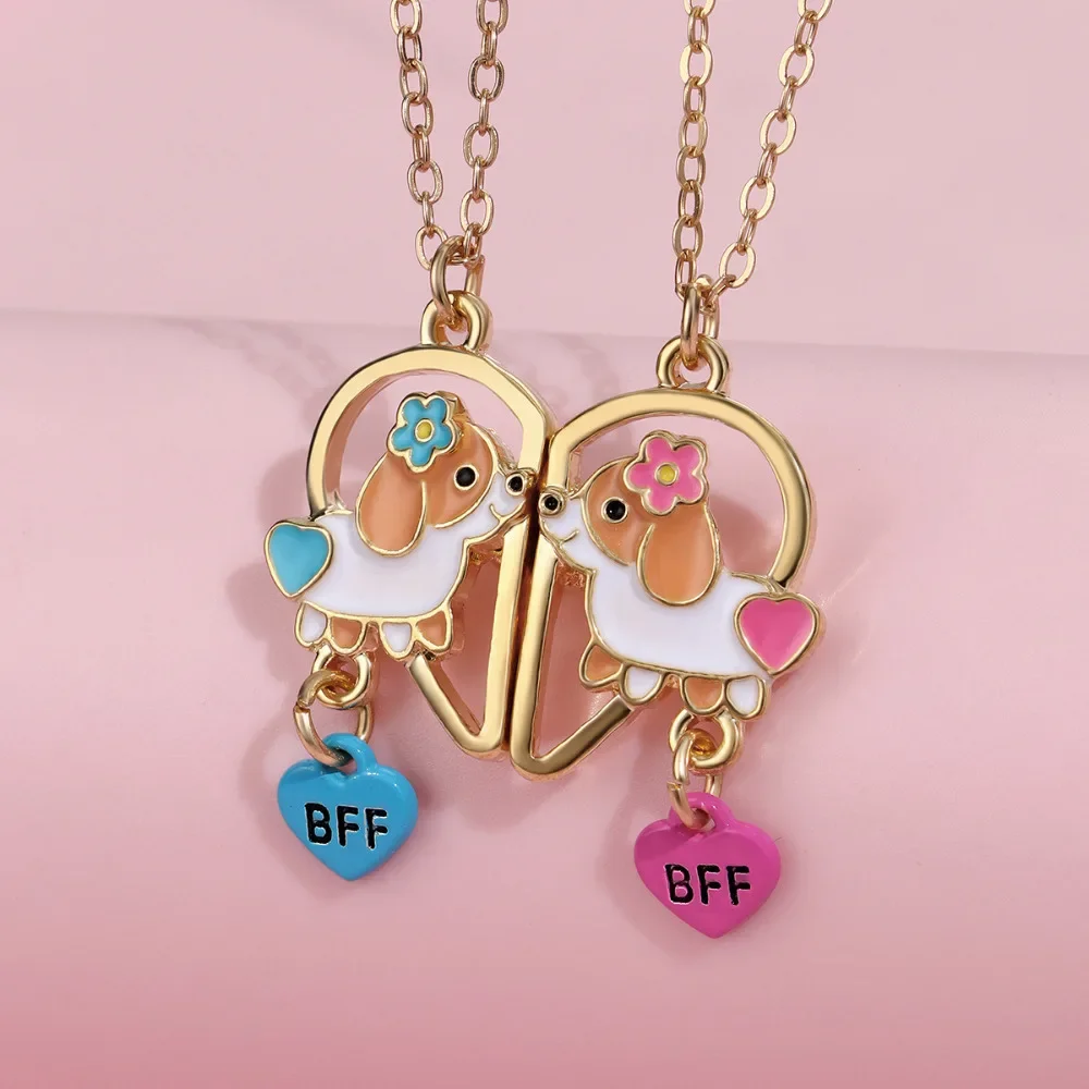 Winoneday 2Pcs/set Cute Animal Unicorn Pony Koala Butterfly Best Friend Necklace BFF Friendship Jewelry Gifts for Girls view 4