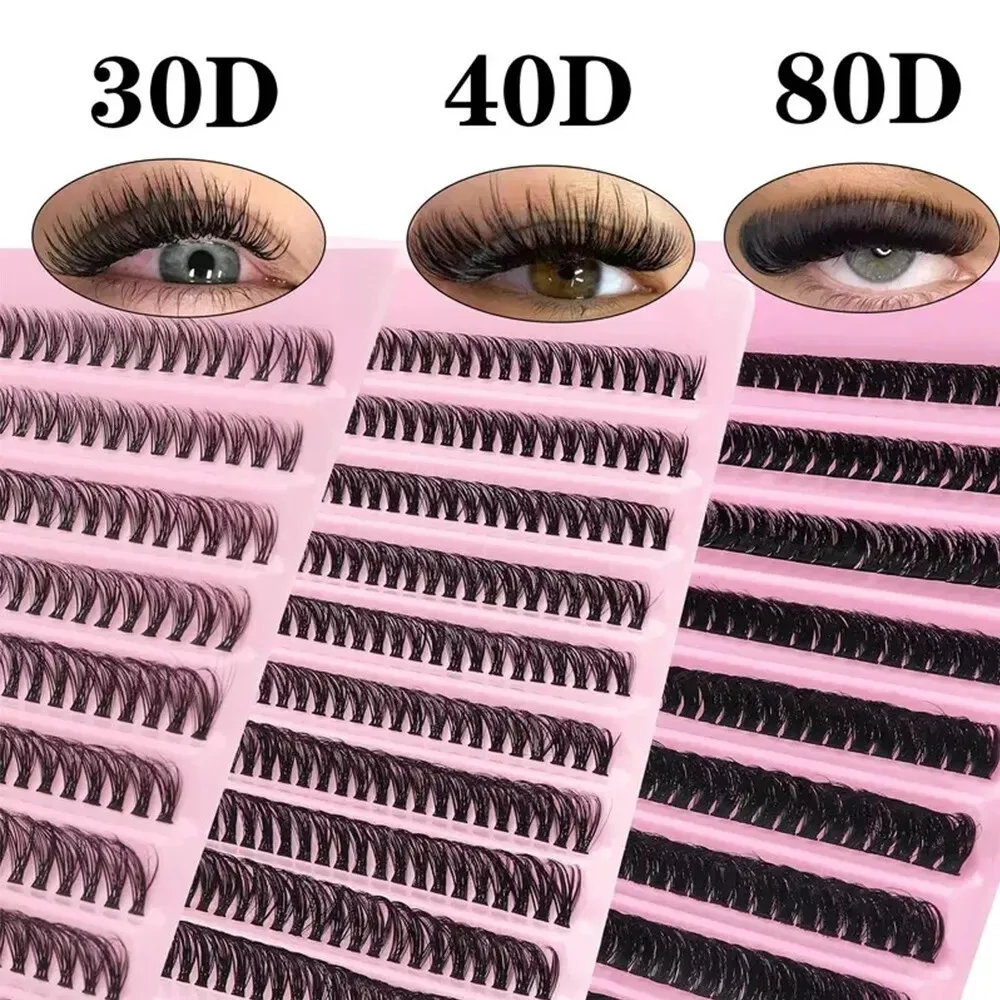 3D Mink Effect Segmented False Eyelashes Mixed Length 8-16mm DIY Grafting Eyelashes D Curl Natural Anime Look Fake Eyelash Set