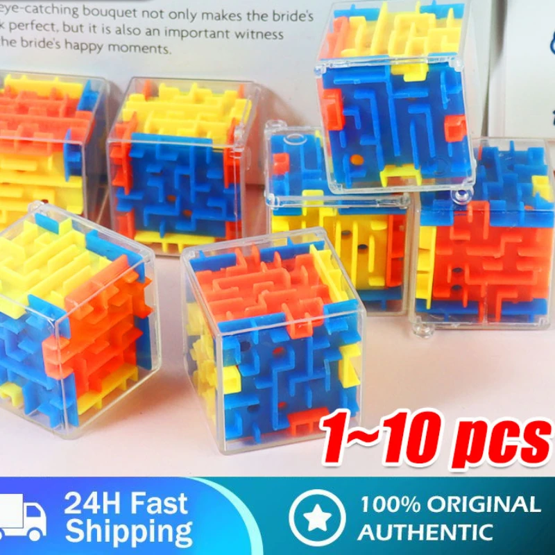 3D Maze Magic Cube Six-sided Transparent Puzzle Speed Cube Rolling Ball Magic Cubes Maze Toys For Children Stress Reliever Toys