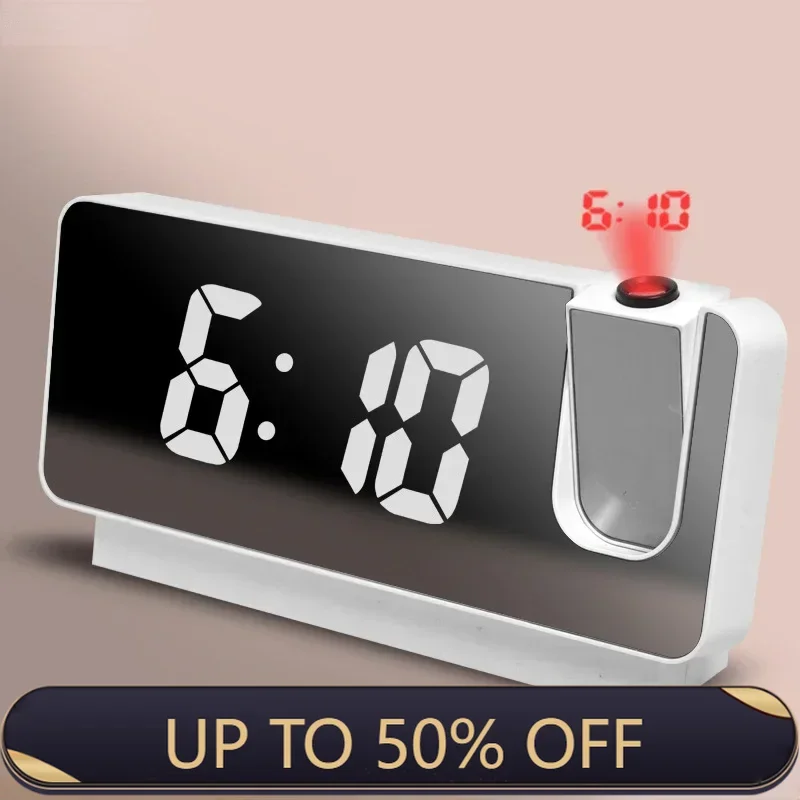 Modern Minimalist Digital Alarm Clock LED Large Screen Projection Desktop Clocks Luminous Silent Electronic Watch Bedside Watchs