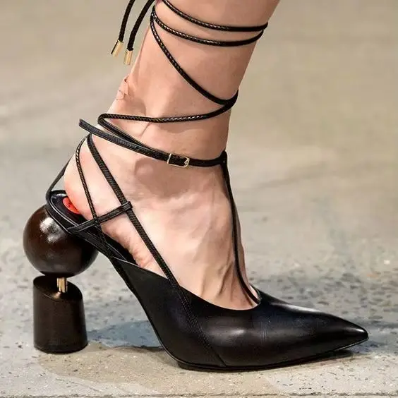 

Женские сандалии на высоком каблуке Sestito, босоножки с острым носком и ремешком на щиколотке, модельные туфли разных цветов для девушек