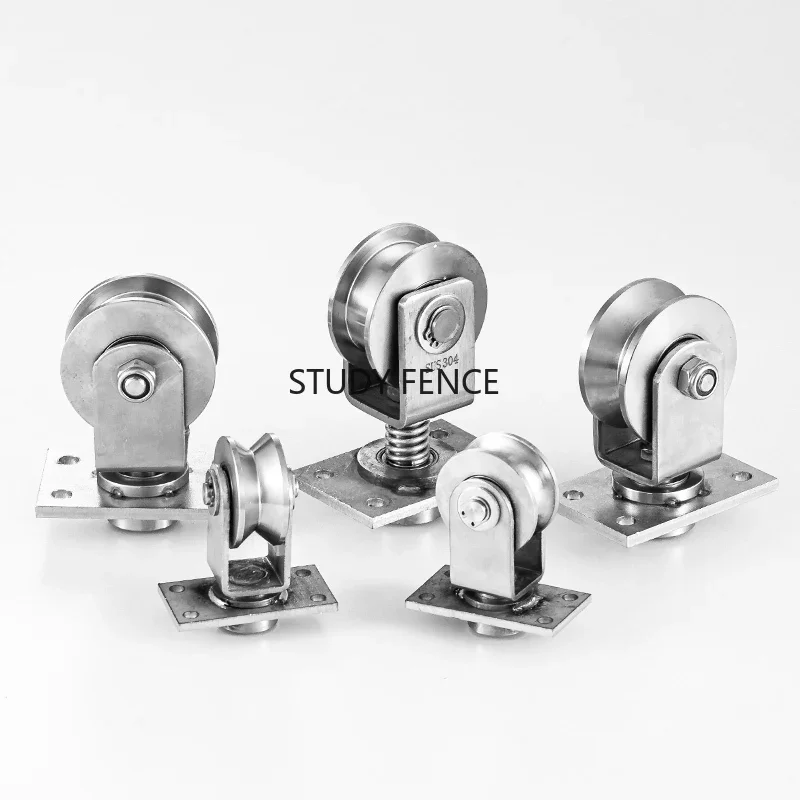 1pc 201/304 Stainless Steel Belt Pulley Universal Pulley V/U/H-shaped Groove Track Steel Wheel Household Hardware Accessories
