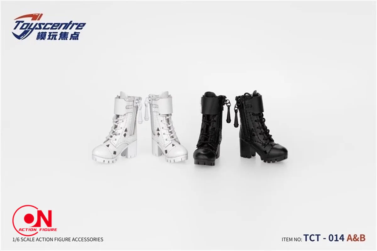 1/6 스케일 TCT-014 여성 군인 부츠 하이 탑 지퍼 신발 12 "액션 피규어 바디 용 중공 부츠