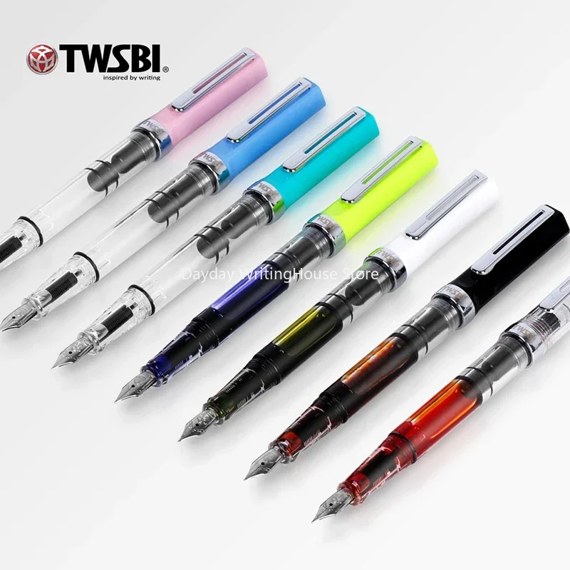 Oryginalne pióro wieczne TWSBI ECO Piston Resin Transparent Limited Color Barrel Large Capacity Ink Storage Students Writing Gift