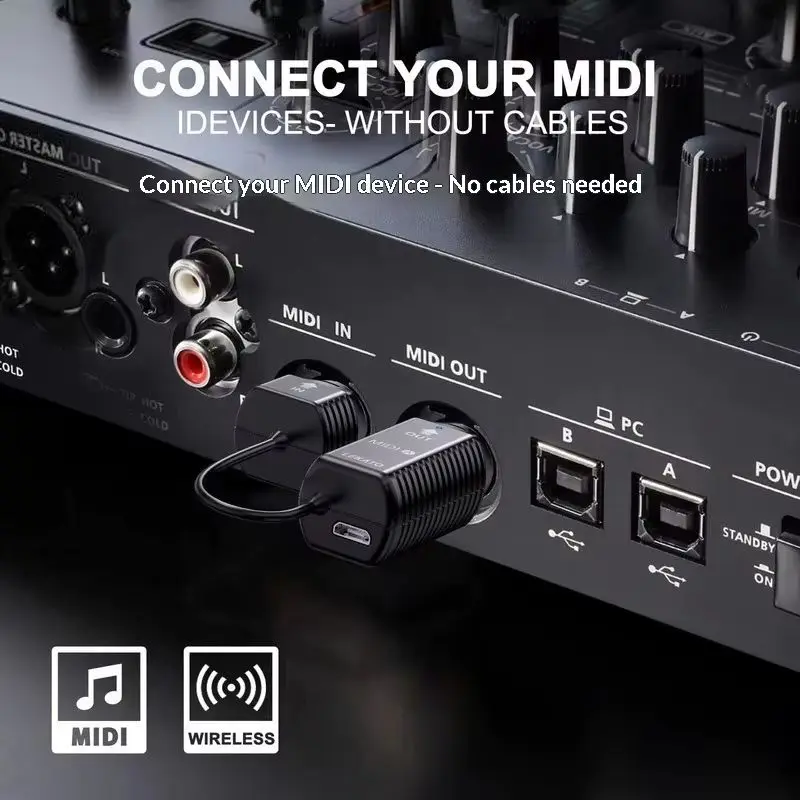 Mvave Wireless Midi Transceiver Bluetooth 5 Pin Midi Adapter For Electronic Wind Instrument Piano Sound Module