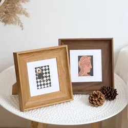 Photo Frame Table ornament Picture Frame Resin 6 inch Square Frame Home Decor Wood Grain Style Photo Frame For Wall Hanging Gift