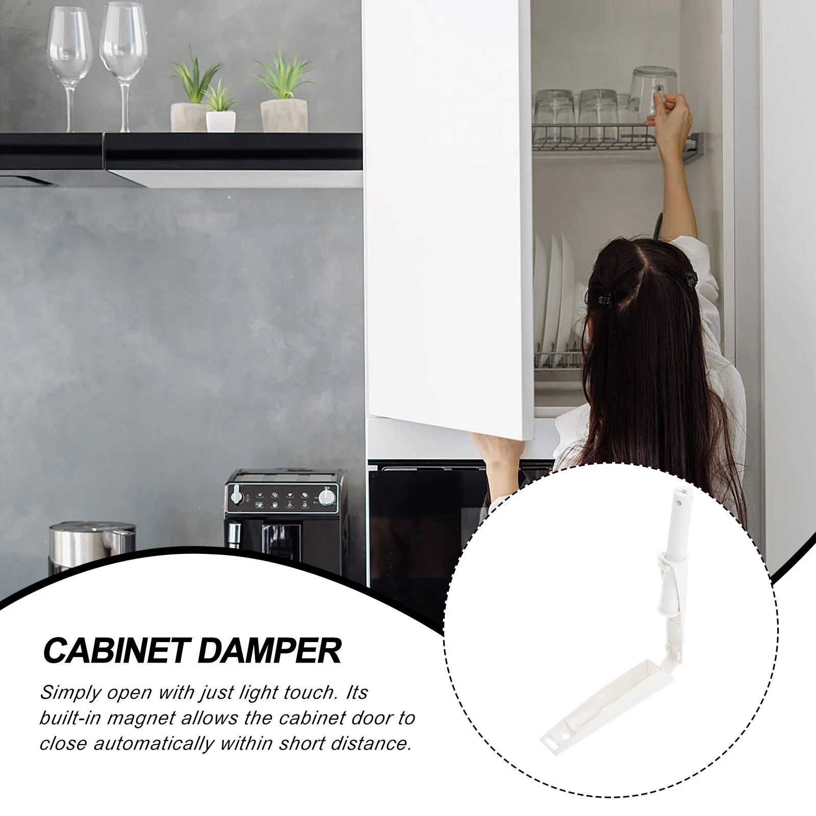 

2Pcs Cabinet Door Rebounder Durable Plastic Material Simple Installation Convenient Storage Furniture Door Rebounding