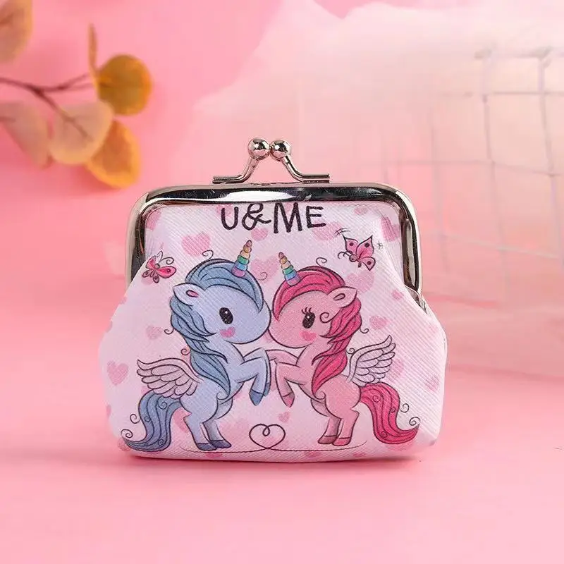 Baby Fashion Bag Clip Unicorn Cartoon Print Cute Kids Wallet Creative Short Wallet Mini Coin Bag