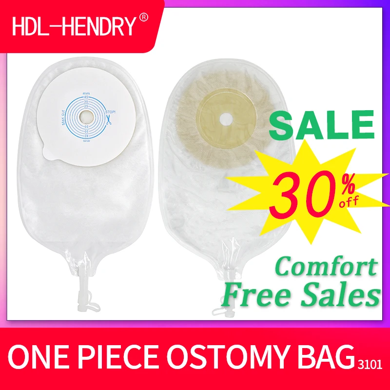 One Piece Urostomy Bags Silicone Plug Drainable Pouch Stoma Bags 45mm Hole Medical Care Anti-leak Urostomy Bags
