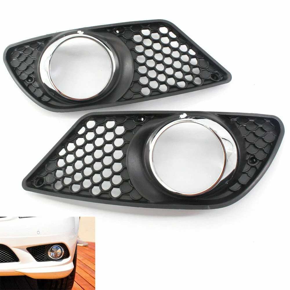 Fog Light Cover For Mercedes Benz C Class W204 2008-2010  Front Bumper Grille Foglights Covers Frame Hole Protect view 3