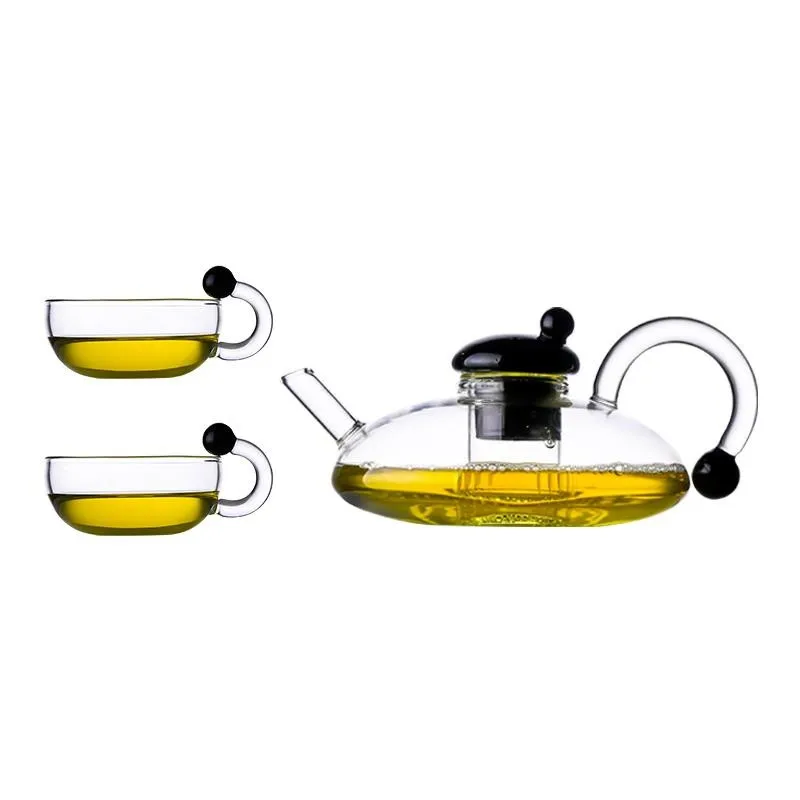 

Heat-Resistant Glass Teaware with Tea Infuser Teapot and Tea Cup Set Handle Coffee Pot Coffee Mug