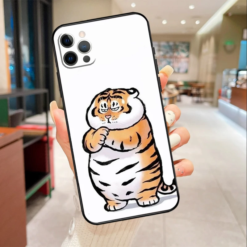 Fat Tiger Funny Phone Case For iPhone 17 Air 16 15 13 11 12 14 Pro Max mini 15 16 Plus 16e Protective Cover #2