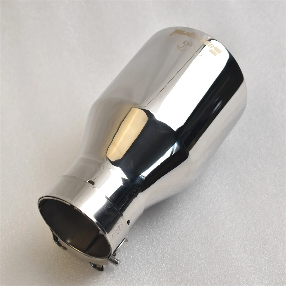 Supersprint 1 قطعة طرف العادم 2.5 بوصة مدخل 4 بوصة مخرج 6.9 "طويل 304 الفولاذ المقاوم للصدأ مائل تصاعد العادم العادم تلميح فوهة