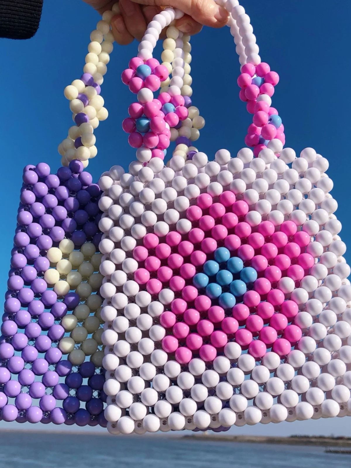 Handgemaakte kralen onderarmtas Nieuwe DIY Fre Flower Holiday Dameshandtas Eenvoudig Trendy Zacht Casual Sle Ademend Dagelijks gebruik