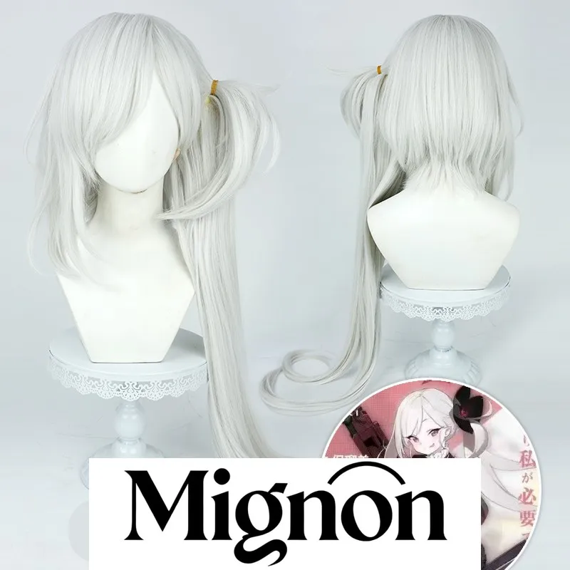 

Синий архив Aokawa Mutsuki, парик для косплея, имитация кожи головы, серебристо-белый цвет с зажимами