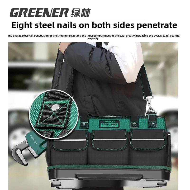 Heavy Duty Canvas Tool Bag for Electrician Maintenance, Multi-Functional Portable Storage Bag