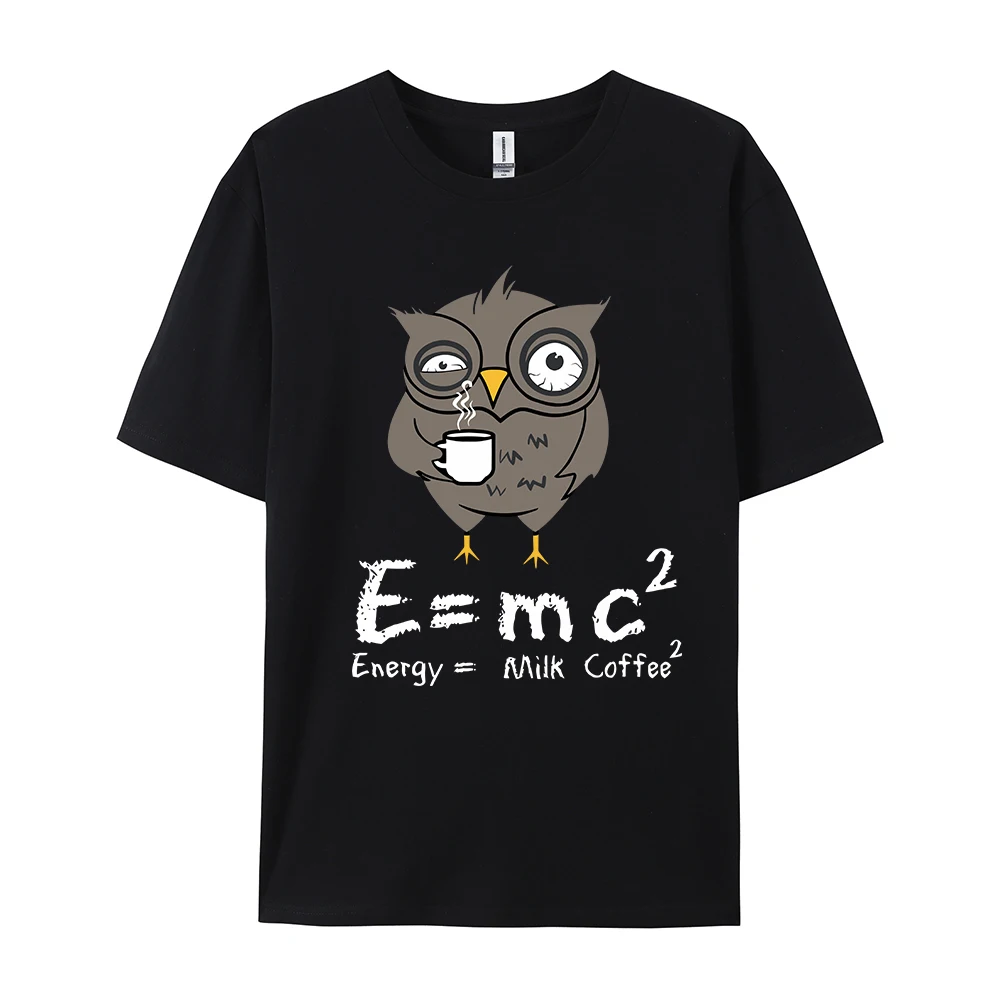 Men Women T-shirt E MC2 Energy Milk Coffee Pattern Shirts 2024 New Street Fashion Cotton Short-sleeve T-shirts Top Clothes