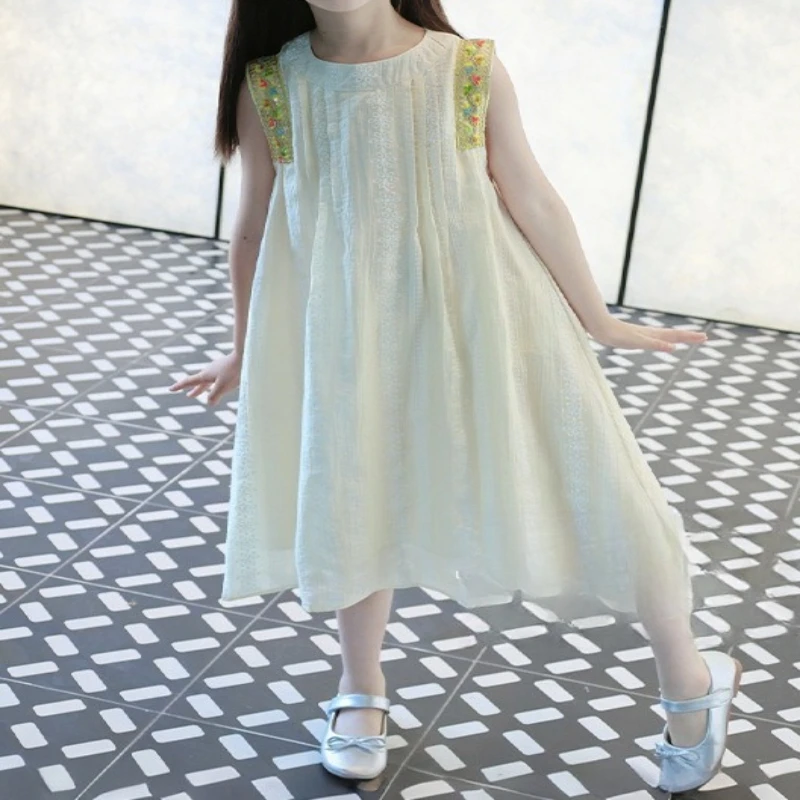 Girls' Sleeveless Princess Dress 2026 Summer New, Breathable Thin Gown for Toddler Girls Casual Daily Wear