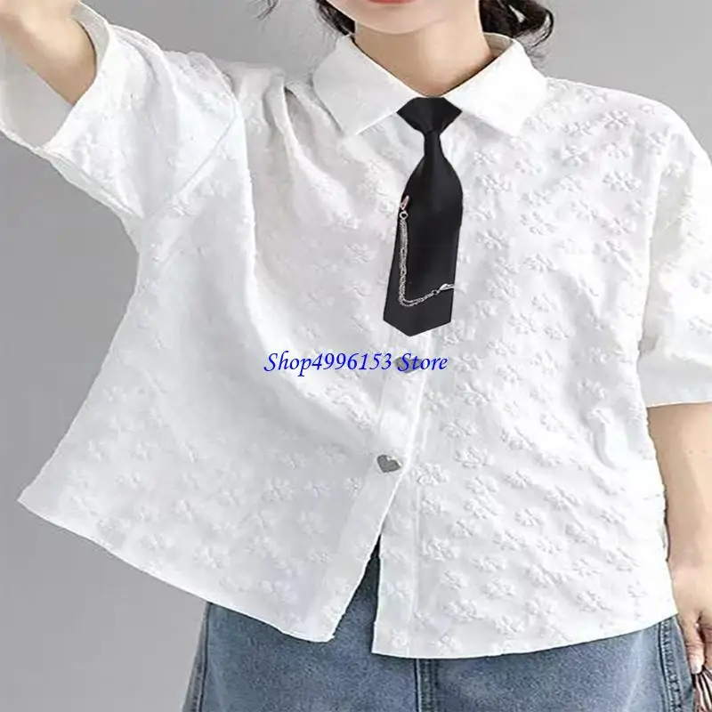 

Q0KE Flexible Metallic Chain Accented Tie For Business Meetings And Special