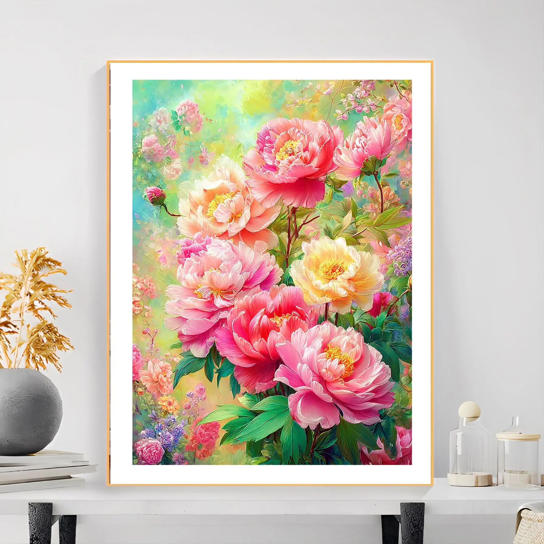 

Наборы с принтом пиона, вышивка крестиком 11CT, 9CT, вышивка, сделай сам, хлопковые наборы для рукоделия, поделки с иглами