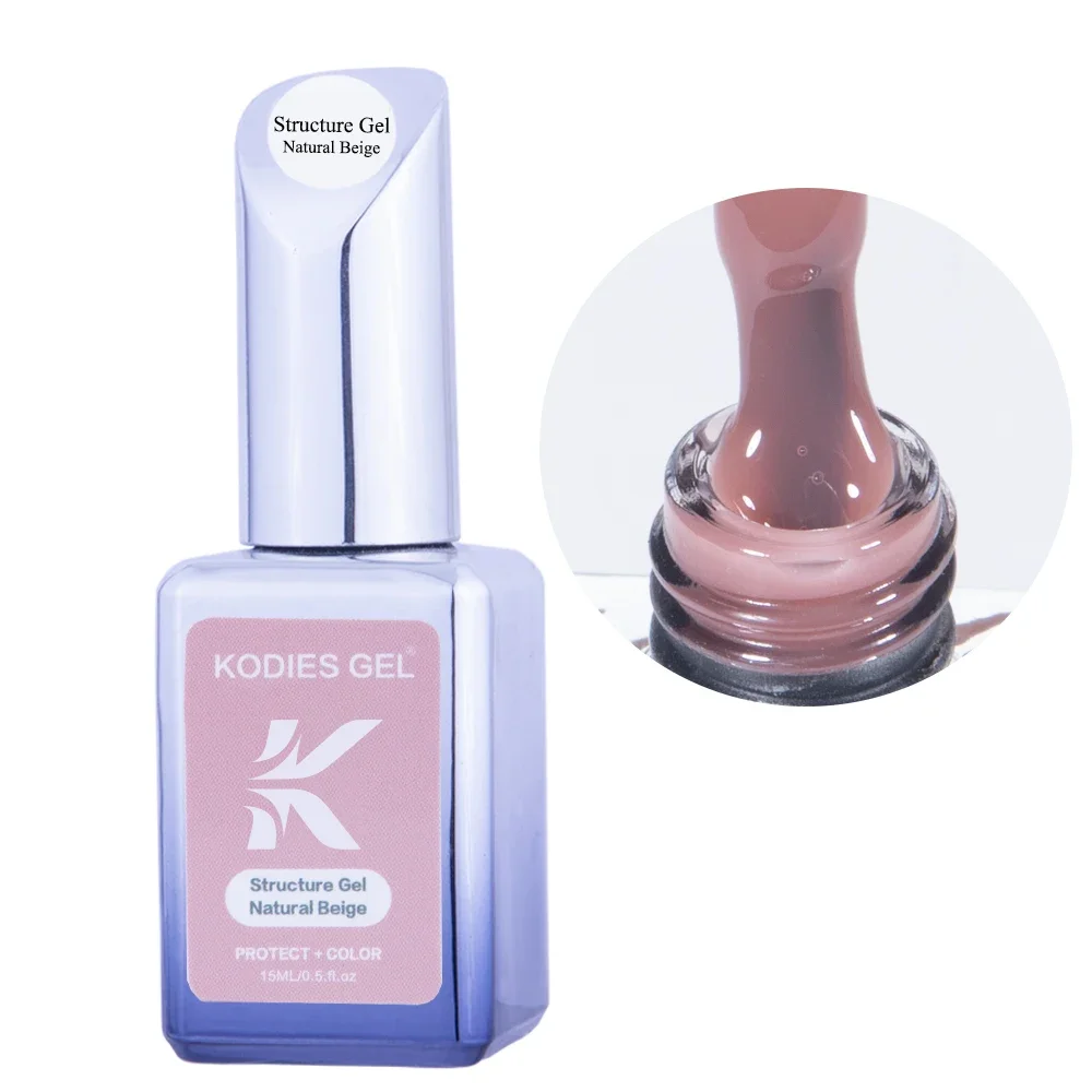 كوديس جل قاعدة مطاطية طلاء أظافر جل بيج طبيعي 15 مللي هيكل شبه دائم للأشعة فوق البنفسجية لون قاعدة هلام ورنيش مانيكير Nailart #3