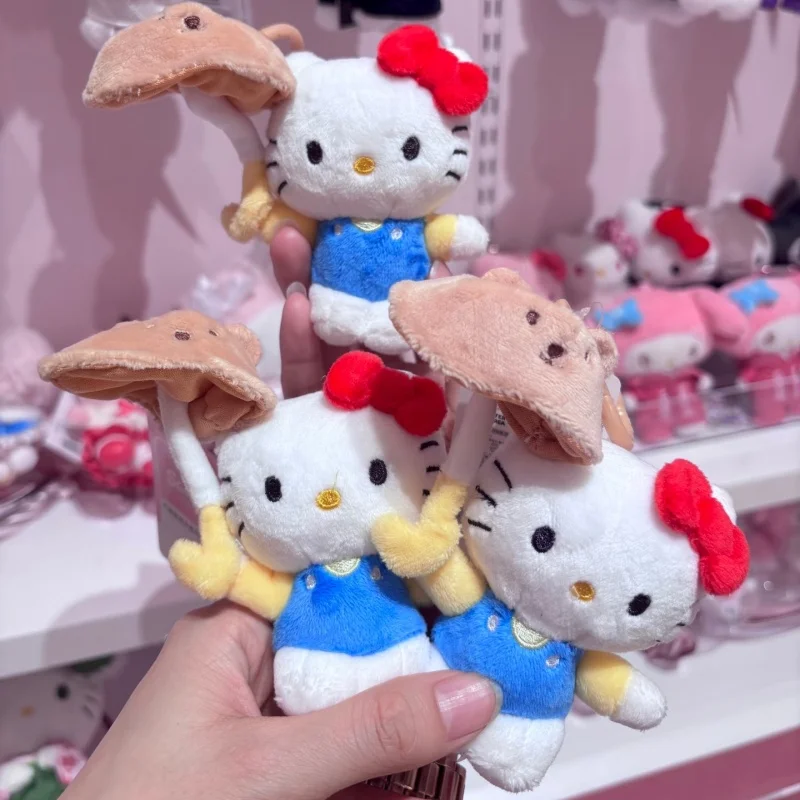 10CM Kuromi Hangyodon My Melody Umbrella Plush Toy Keychain cartoon umbrella holding cinnamoroll pochacco kt plushie bag charm view 3