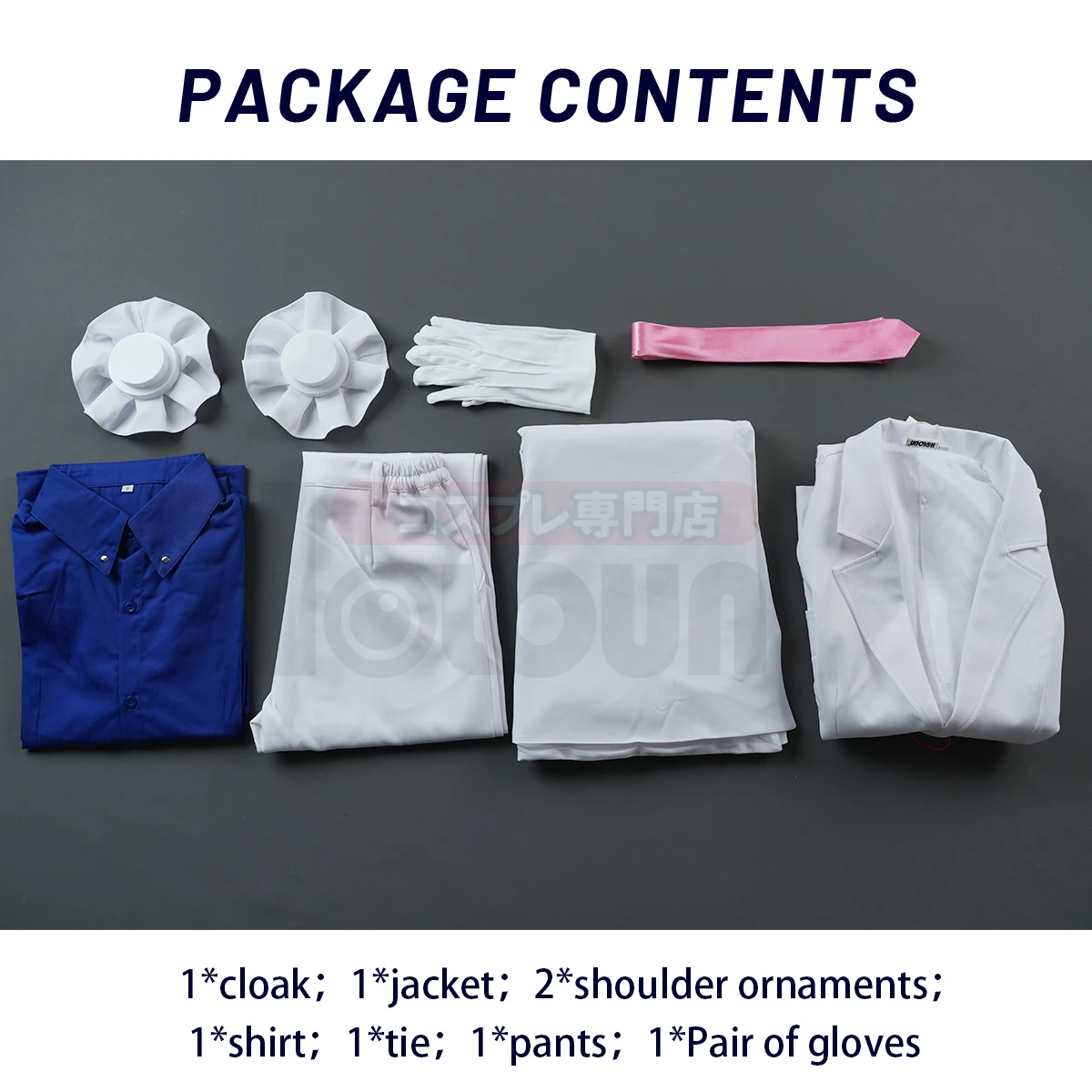 HOLOUN Anime Kuroba Kaito Cosplay Costume White Cloak Suit Pants Dark Blue Shirt Red Tie  Halloween Christmas