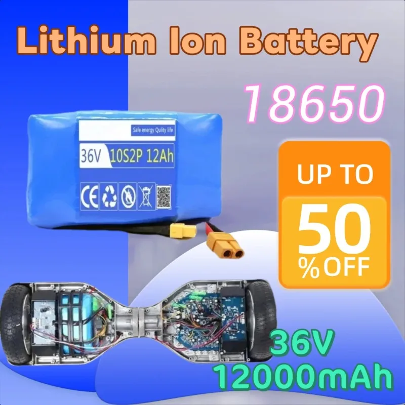 

12000mAh 36V for Electric Self Balancing Scooter Hover Board Unicycle Rechargeable Lithium Ion Battery