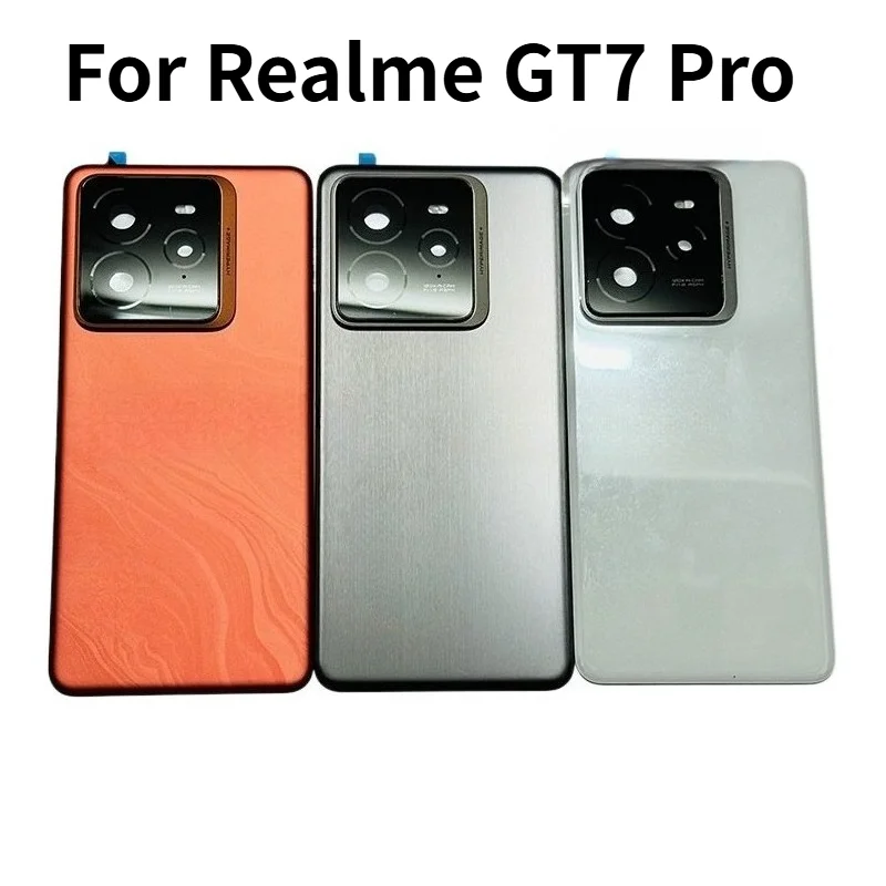 Glass Battery Back Cover Housing For Realme GT7 Pro GT 7Pro GT7Pro Rear Lid Mobile Case + Adhesive Chassis Camera Lens