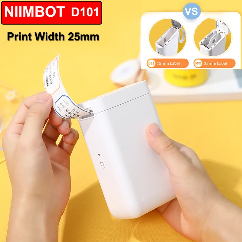 

Niimbot D101 Printer Thermal Label Maker Inkless Bluetooth Wireless Cable Jewelry Sticker Mini Printing Machine Print Width 25mm