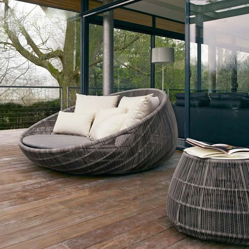 

Customizable outdoor open-air courtyard rattan art bed bed bed and breakfast villa garden beach chair leisure furniture