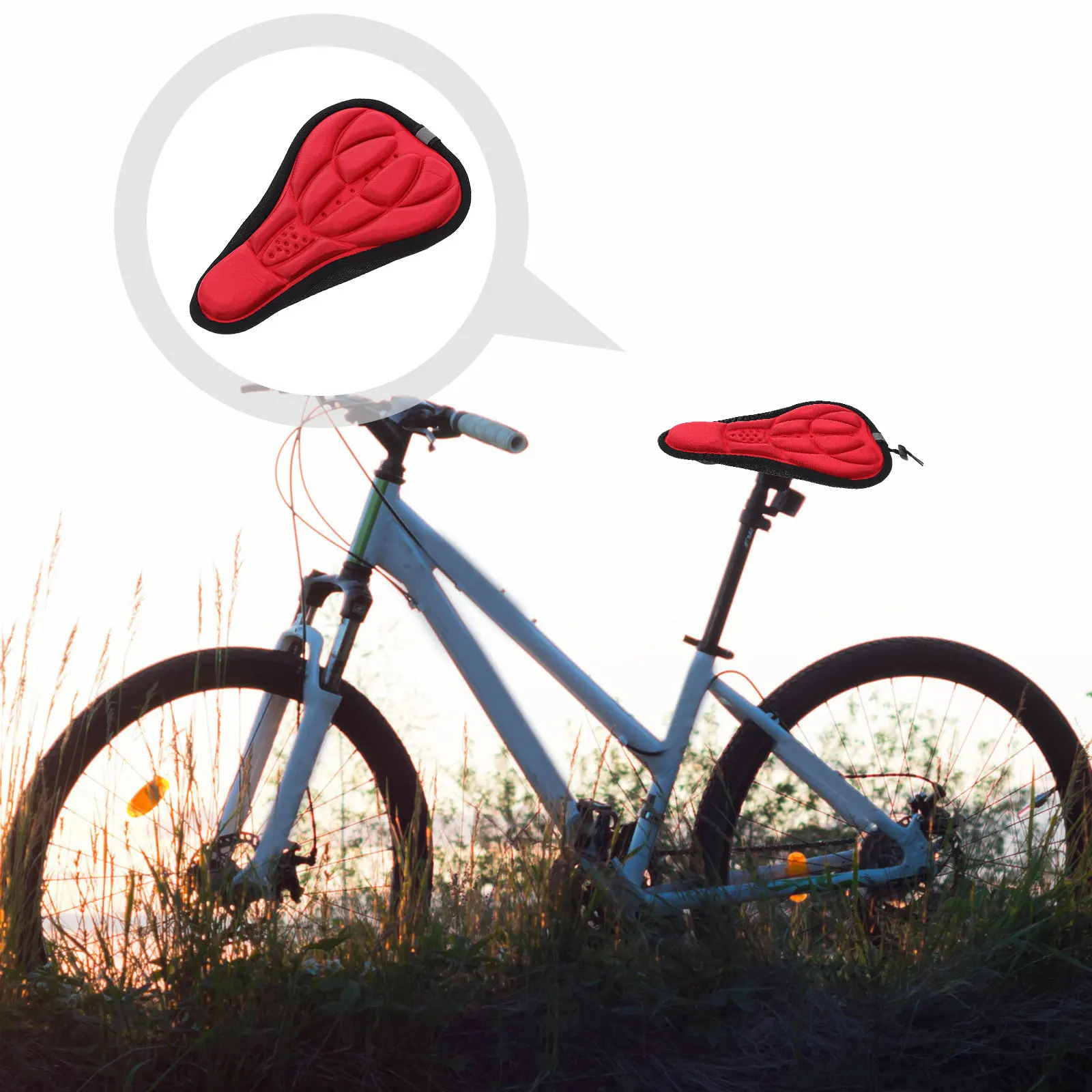 

2Pcs Bike Saddle Cover Thickened Sponge Breathable Seat Cushion Adjustable Seat Protector Mountain Bike Hip
