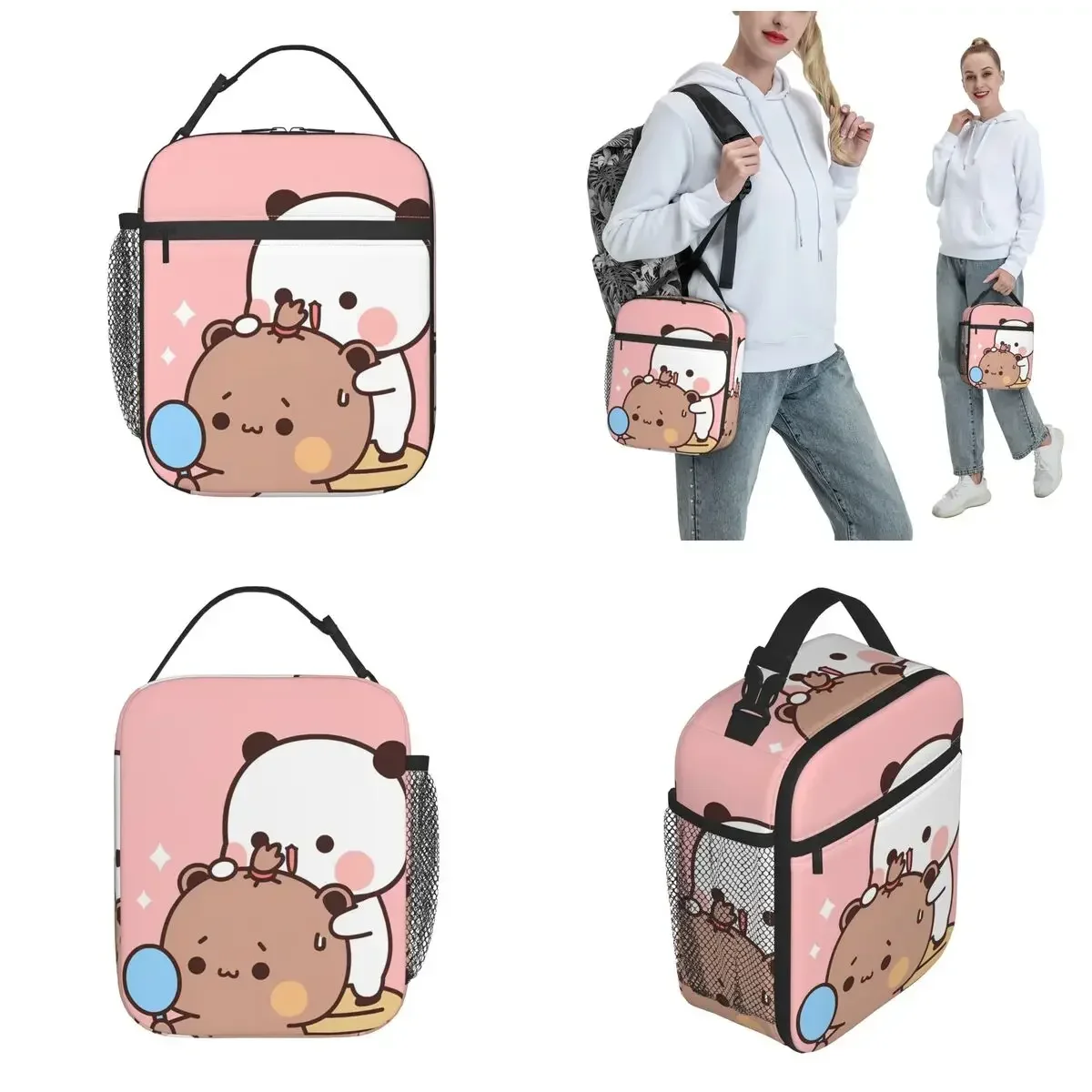 Lunch Box Cartoon Bubu Dudu Panda Bear Merch Lunch Container Y2K Cooler Thermal Lunch Box For Work