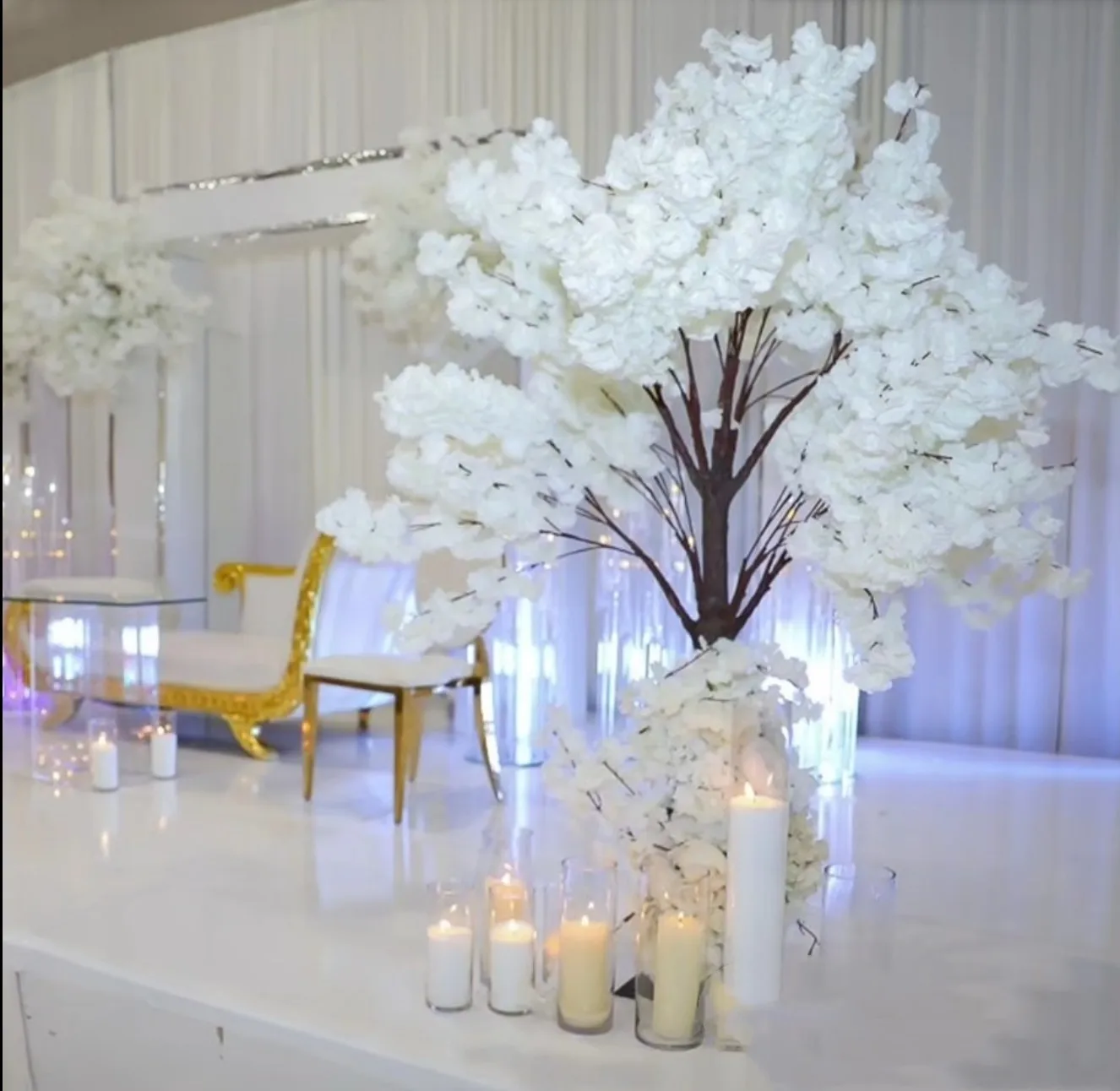 wedding stage decoration wedding white flower Trees backdrop wedding party props  Artificial Flower Cherry Blossom Tree for Dec